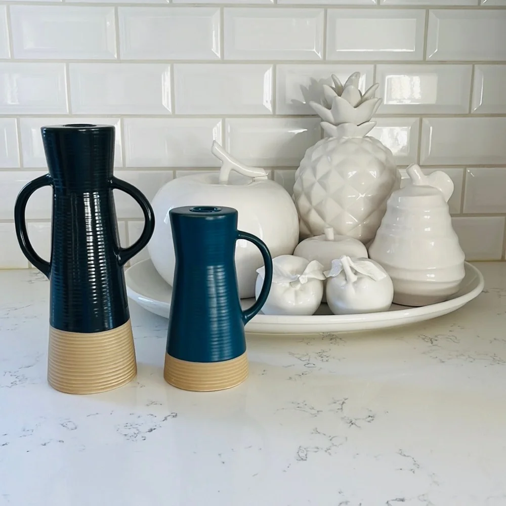 Crate&Barrel Sibely Ceramic Taper Candle Holders